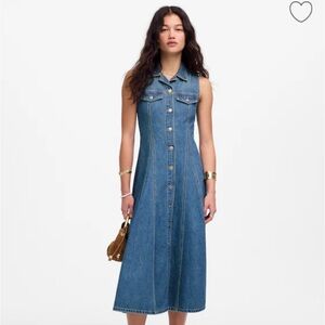 Pleated Midi Shirtdress in Billings Wash: Airy Denim Edition, sz 4, new w/tags